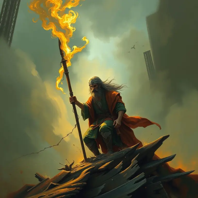 Oil painting representing willpower