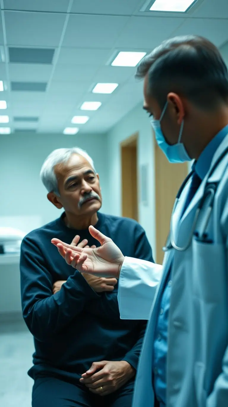 Psychiatrist comforting a patient during a therapy session.