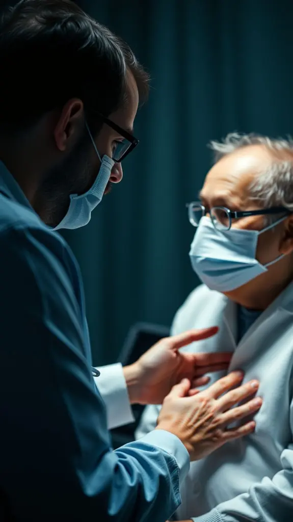 Psychiatrist and patient in a therapy session, blurred background.