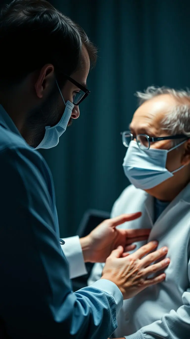 Psychiatrist and patient in a therapy session, blurred background.