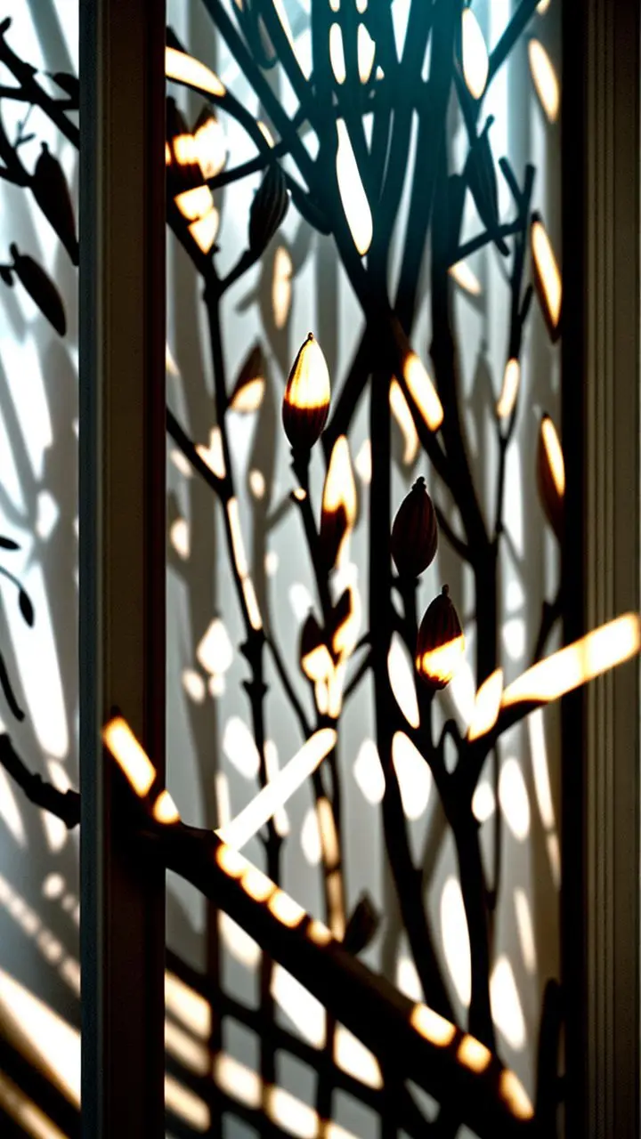 Soft light creating blurred shadows.