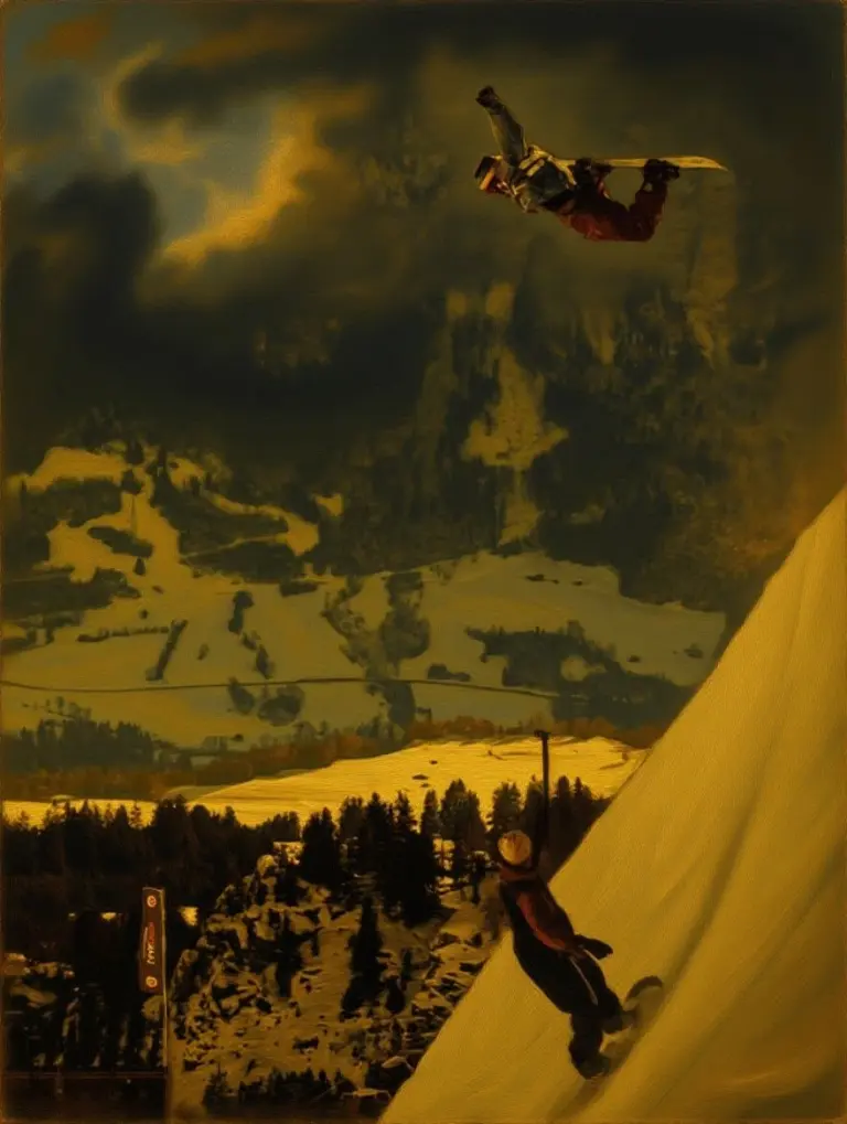 Painting of a landscape with a dramatic, glowing sky in the style of J. M. W. Turner.