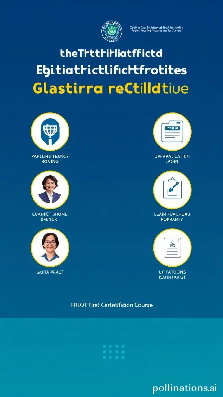 UP-FAHLA Center logo with text announcing certification course launch.
