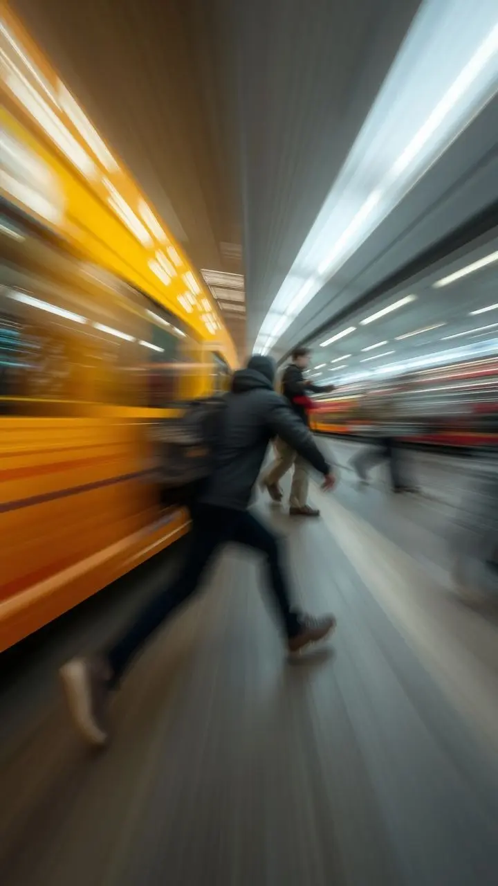 Abstract streaks of colorful motion blur suggesting speed.