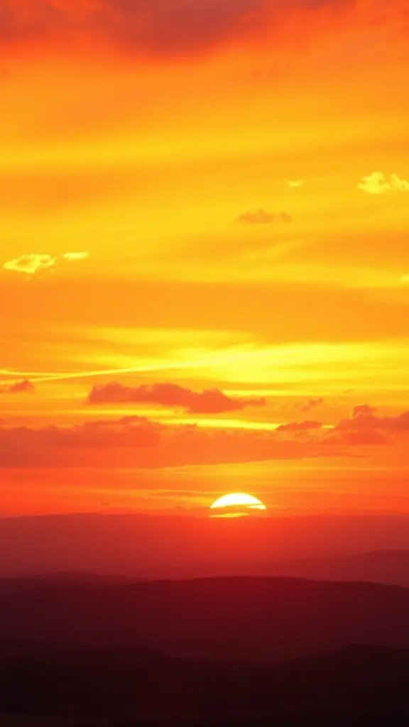 Detailed digital art of a vibrant sunset with warm colors.