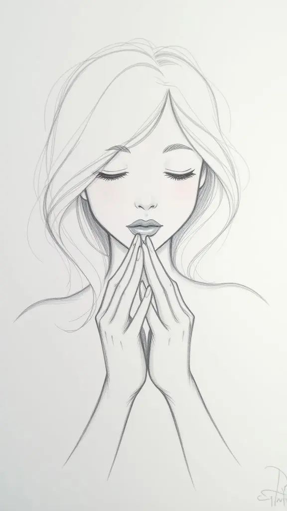 Pencil sketch of a person whispering, emphasizing a sense of hush and confidentiality.