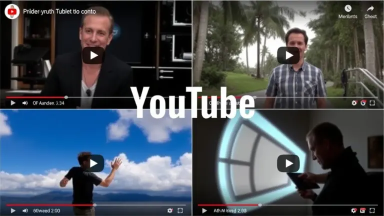 Collage of YouTube video thumbnails.