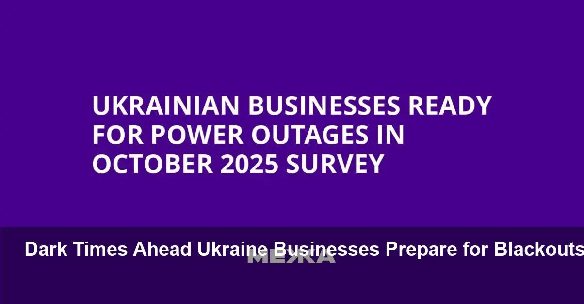 Ukraine Blackout Crisis: 80% of Firms Ready for Worst